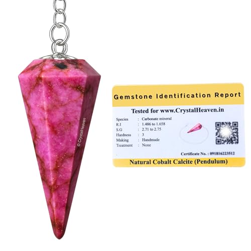 Image of Cobalt Calcite Pendulum Dowsing Tool - Natural Crystal Pendulum for Spiritual Guidance - Dowser Pendulum for Accurate Divination and Energy Healing - Perfect for Energy Healing and Chakra Balancing