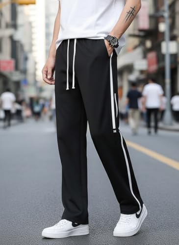 Image of Mack Jonney Men's Striped Track Pants | Side Stripe Design | Regular Fit | Casual & Athleisure Wear |Pack of 1-MMJ-110