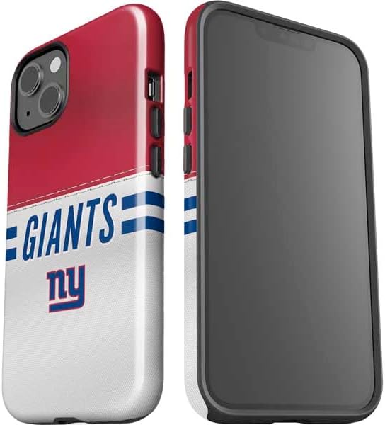 Skinit Impact Phone Case Compatible with iPhone 14 - Officially Licensed NFL New York Giants White Striped Design