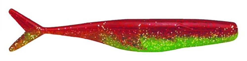 Bass AssassinSplit Tail Shad Chartreuse Woodpecker 4