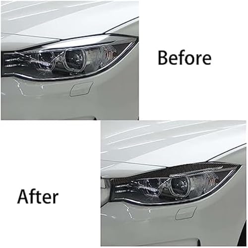 Sourcil de phare en fibre carbone véritable pour optiques BMW E90 E91 - 4