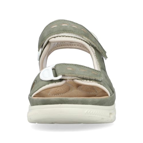 Rieker Damen Klassische Sandalen 64066, Frauen Sandalen,Sommerschuhe,Freizeitschuhe,offene Schuhe,Strandschuhe,grün Kombi (52),41 EU / 7.5 UK