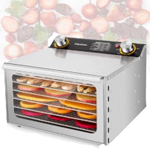 Essiccatore per frutta in acciaio inossidabile a 8 strati, essiccatore per alimenti per carne secca e verdure, design visivo, essiccazione efficiente di frutta e carne, facile accesso tramite sporte