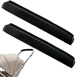 2 Pack 13.38 * 5.51inches Stroller Armrest Handle Cover,Pushchair Handlebar Cover,Universal Protective Grip Bumper Bar Covers Replacement Removable Toddler Pram Bumper Dust Proof Handle Gloves(Black)