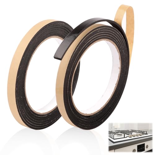 Ceranfeld, nastro sigillante autoadesivo, 4 m, per piano cottura, 10 mm x 2 mm, nastro di montaggio per piano cottura in vetroceramica, per finestre, autoadesivo, 2 m