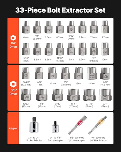 VEVOR 32-Piece Bolt Extractor Set