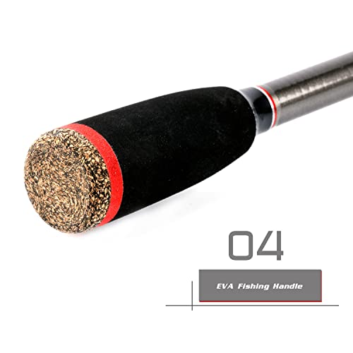 Image of Sougayilang 2PC Fishing Rod Spinning Rod-168cm-Black