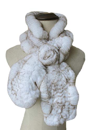 Women's Winter Warm Real Rex Rabbit Hair Scarf Neckerchief Collar Wrap
