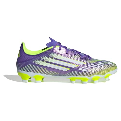 Adidas Unisex Adulto F50 League Multi Ground Football Boots, Purple Rush/FTWR White/Lucid Lemon, 46 EU