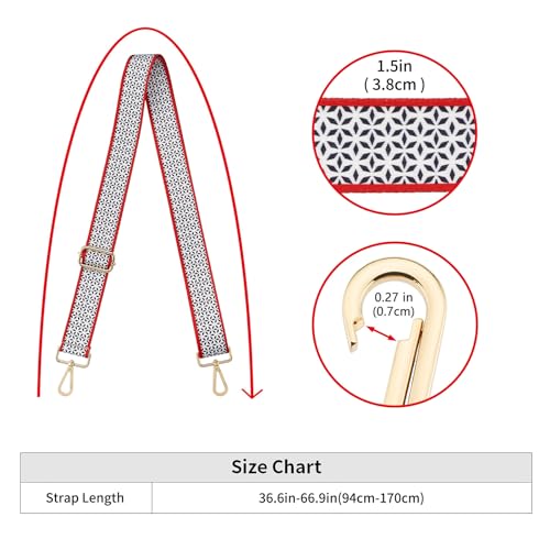 Image of ZOOEASS Wide Shoulder Strap Adjustable Replacement Belt Guitar Style Crossbody Bag Handbag Strap Multicolor Canvas Straps(Wide:1.5in)(Color40)