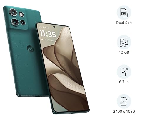 MOTOROLA Edge 50 5G, 12GB+12GB RAM, 512 GB ROM, Snapdragon 7 Gen 1, 6.67" pOLED Display 120Hz, Android 14, Jungle Green