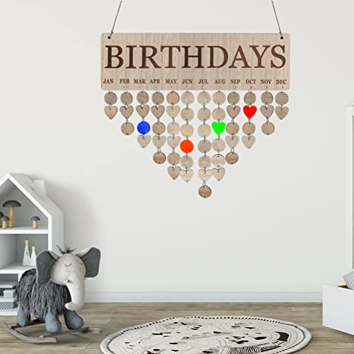 Itonash Calendrier D'anniversaire de la Famille, Planche de Rappel en Bois de Bricolage avec étiquettes, Décoration Murale de Noël pour Maman (JM01066) – vue 6