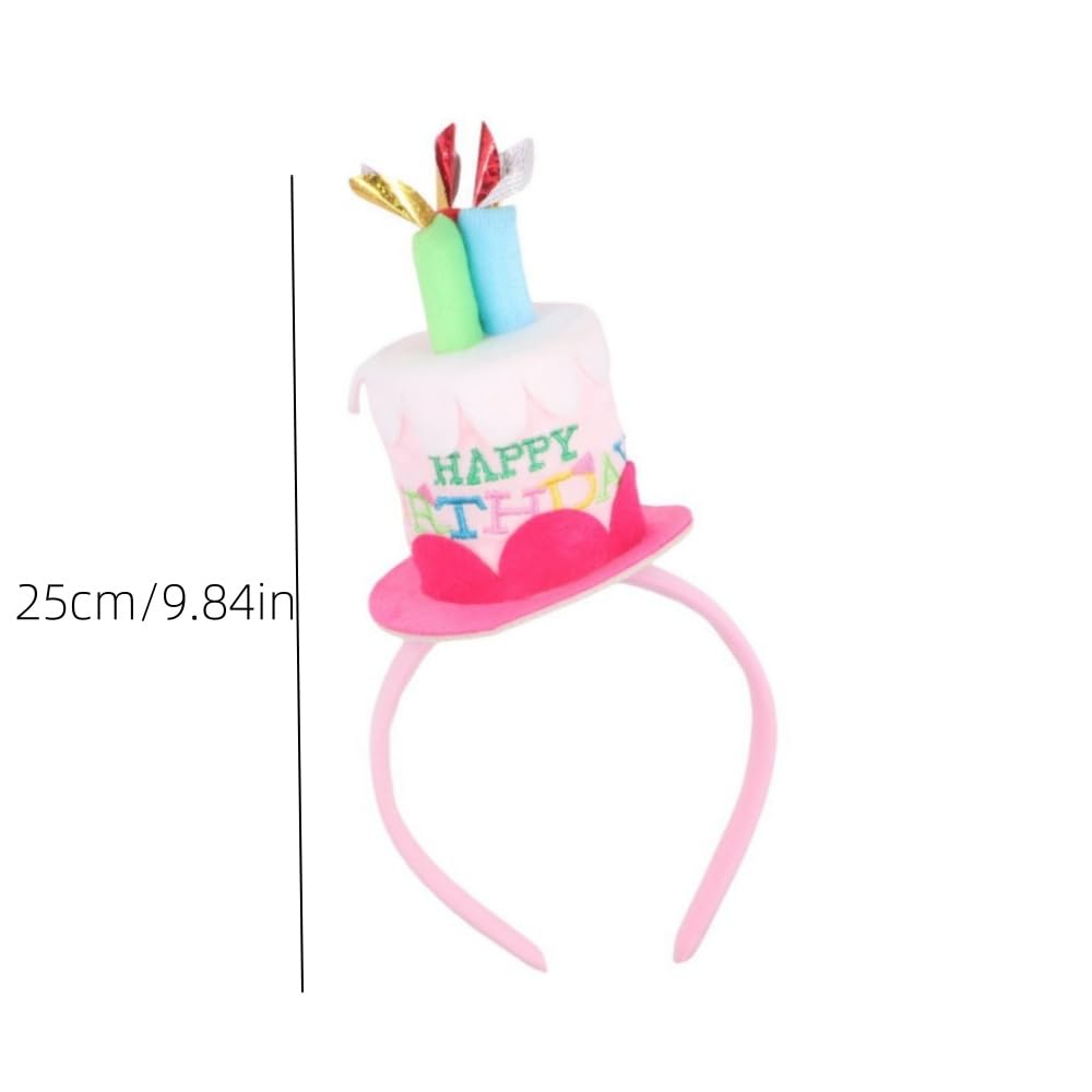 GUEDKIKL Happy Birthday Cake Shaped Headband, Cute Birthday Party Hair Hoop with Candles, Creative Cupcake Hairband Photo Props Party Decoration for Boys, Girls, Children