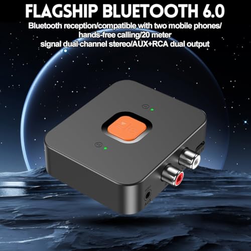 Umllpet Adapter audio Bluetooth 6.0, 3,5 mm AUX Bluetooth do systemu stereo, głośnika, odbiornika AV, projektora, telefonu komórkowego i tabletu