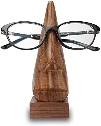 Handmade Wooden Sunglasses/Spectacle Holder - Wooden Display Stand - Traditional Handcrafted Decorative Stand for Eyeglasses, Sunglasses - Aesthetic Room Decor for Bedroom, Office Desk (Nose Design)