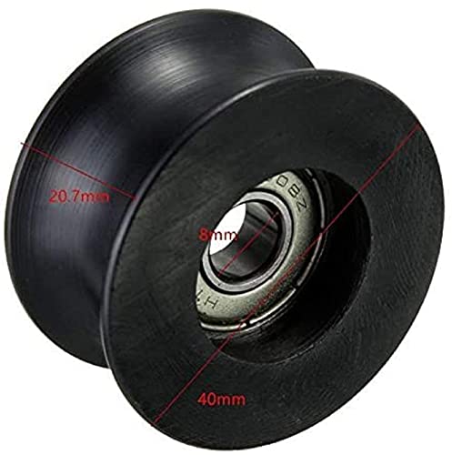 Letool 4Pcs U Type Groove Pulley Nylon Guide Pulley Rolling Bearing U Groove Roller Wheel 8X40X20Mm For Driving Mechanical Equipment, Or Used In Doors And Windows #TOP1