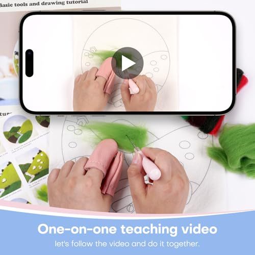 Image of Comfysail 2 Pack Needle Felting Kit,Felt Painting Kit for Beginners, DIY Craft Kit with Picture Frame,Felted Fabric,Wool,Needle,Foam Pad and Instructions for Home Decoration (Mountain&Beach)