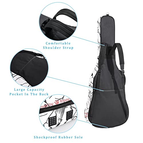 Sketch Bird Housse de transport imperméable en tissu Oxford pour guitare avec bandoulière réglable - Les Beatles, Paul McCartney, John Lennon, RIngo Starr, George Harrison Sketch Bird Housse de transport imperméable en tissu Oxford pour guitare avec bandoulière réglable – Image 4