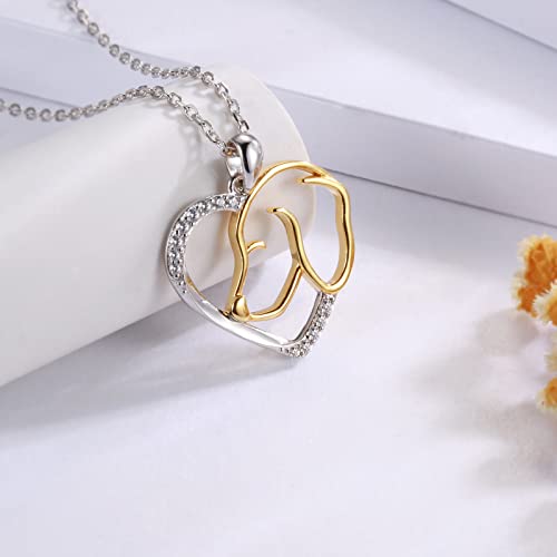 Mic Tai Sterling Silver Dog Necklace For Girls - Cute Heart Dog Pendant Jewelry Gifts For Women Puppy Lovers #TOP4