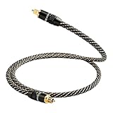 YYTCG Audiophile HiFi Optical Audio Cable – POF, 24K Gold-Plated Plugs, Digital Optical Audio Cable with Nylon Braid,Compatible with AV receivers,TV,Speaker,CD & Home Theater(6.56ft/2m)