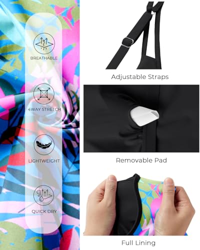 Image of Womens Flowy Tankini Tops Only - Modest Bathing Suit Loose Fit Swimsuit Swim Tops No Bottom 2025 (Available in Plus)