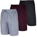 3 Pack: Men's Tech Fleece Casual Lounge Shorts Pockets Active Sports Fitness Training Athletic Gym Sweat Workout Knit Elastic Soccer Basketball Track French Terry Quick Dry Fit Sleep- Set 2, L