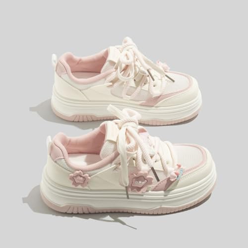 Capybara Heart Chunky Platform Sneakers Women Cute Y2K Aesthetic 1.8" Height Increase Breathable Mesh Casual Outfit Spring Summer Walking Shoes4