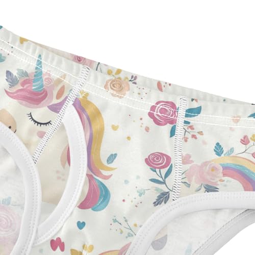Wusikd Cute Unicorn Boys' Underwear Cotton Rainbow Roses Boys Briefs Soft Toddler Underwear 2T4
