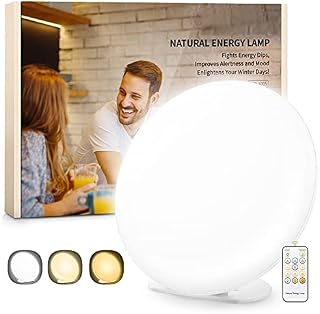 Relure SAD Lamp, 10,000 Lux SAD Light, Portable Light Therapy Lamp with 3 Color Modes, 5 Brightness Levels, Adjustable Sun Lamp for Home/Office Use with Remote Control & 4 Timer Settings