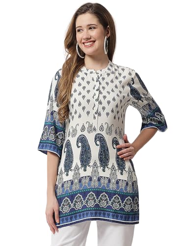 Image of BEATNIK Women's Off White Kurti | Fabric | Fit | Everyday | Casual Ethnic Wear