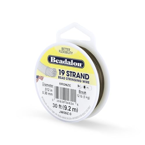 Beadalon Bead Stringing Wire - .012 in / .30 mm, Bronze, 30ft / 9.2m