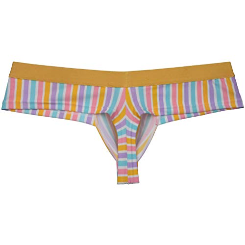 OROCOJUCO Men's Brazilain Bikini Boxers Thong Underwear Guys Hipster Swim Tangas 1/3 Back Coverage Trunks3