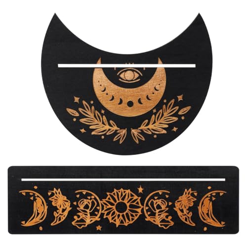 Ya en mundofriki.es: Ieron Paquete de 2 Soportes de Madera para Cartas de Tarot con patrón Lunar, Soporte Rectangular para Cartas de Tarot, Tablero de péndulo Rectangular para Accesorios de adivinación de Brujas (Negro)