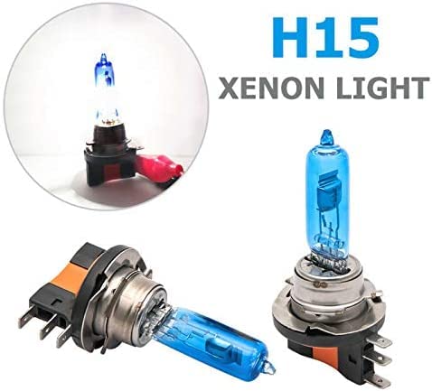 Riloer, 2 lampadine alogene H15, 12 V, 15/55 W, luce bianca super luminosa, fendinebbia DRL