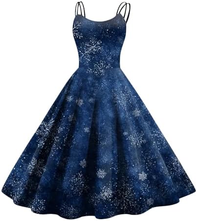 Sexy Christmas Dress Women Spaghetti Strap Empire Waist Smocked C...