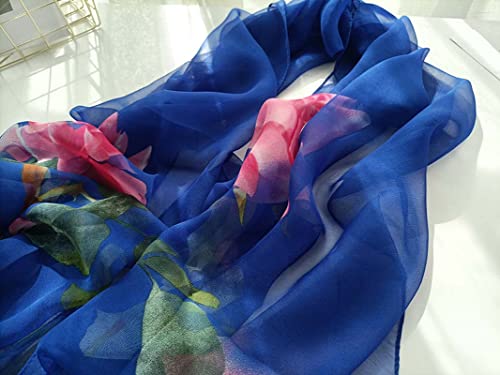 Pokeedioty Women’s Scarf Lightweight Elegant Floral Pattern Scarf Fashion Scarves Sheer Scarfs Shawls4