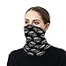 FOSKERV Fashion Neck Gaiter Windproof, Women Men Portable Seamless Face Mask Scarf, Breathable Bandana Head Wrap Soft for Workout, Dark Gray Cool Skulls