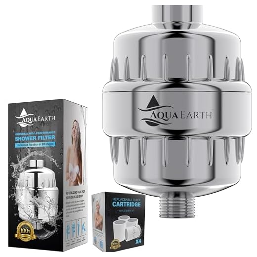 Aqua Earth 15 Stage Shower Filter with Vitamin C Shower Filters for Hard Water Unique Coconut Shell Activated Carbon Technology | Best Removes Chlorine Fluoride Heavy Metals & Other Sediments