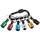 Bestgle 6 stücke schlüsselanhänger bithalter set portabel aluminiumlegierung schraubendreher bits halter schnellwechsel schrauber halterung für 1/4 sechskant rutschfester schnellwechsel bohrerhalter