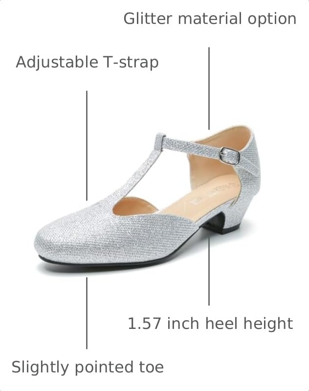 Image of MAIERNISI JESSI Women's T-Strap Mary Jane Pumps, Low Block Heel, Closed Toe, Buckle Ankle Strap