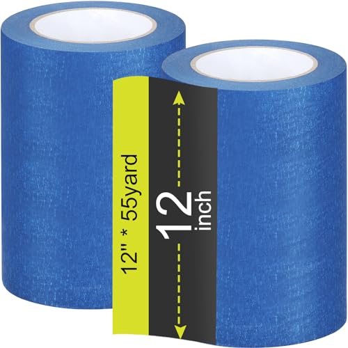 Fainne 2 Rolls Blue Painters Paint Masking Tape, Blue, 12 Inch X 55 Yards
