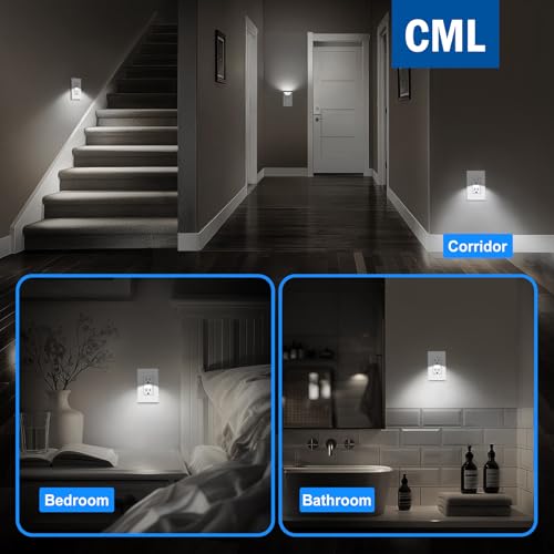 Image of CML 15A Outlet with Night Light for Hallway & Bathroom, ETL Listed, 5 Pack