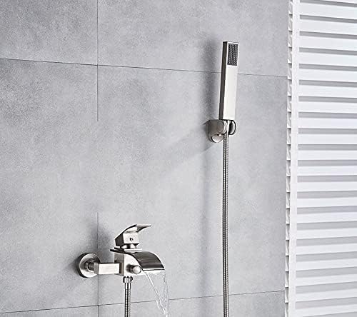 Cromo/níquel Cepillado/ORB Juego De Ducha ABS Ducha De Mano Baño Oculto Sistema Mezclador De Ducha Fría Y Caliente, Cromo B,Cepillado