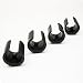 Breuer Chair Glides - Replacement Single Prong U-Shape Plastic Caps in Black (Set of 4) - MADE IN ITALY