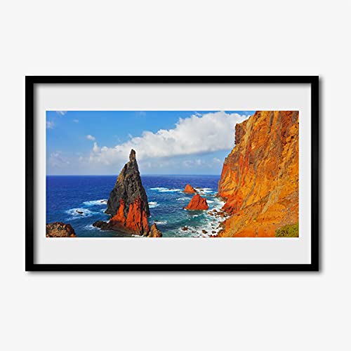 Cadre mural salon et chambre 60x40 cm avec affiche mer et côte Tulup