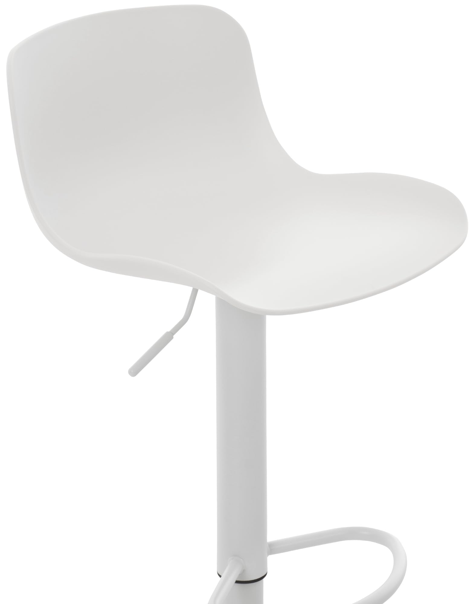 CLP Sgabello da Bar Seduta in plastica Almada I Sgabello da Bar Regolabile in Altezza I Girevole a 360° con Schienale e poggiapiedi, Colore:Bianco
