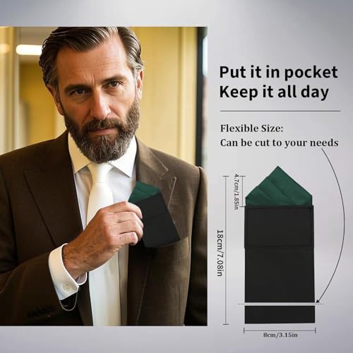 Image of Mens Pre-Folded Pocket Squares on Card Pocket Handkerchief for Suit Accessories