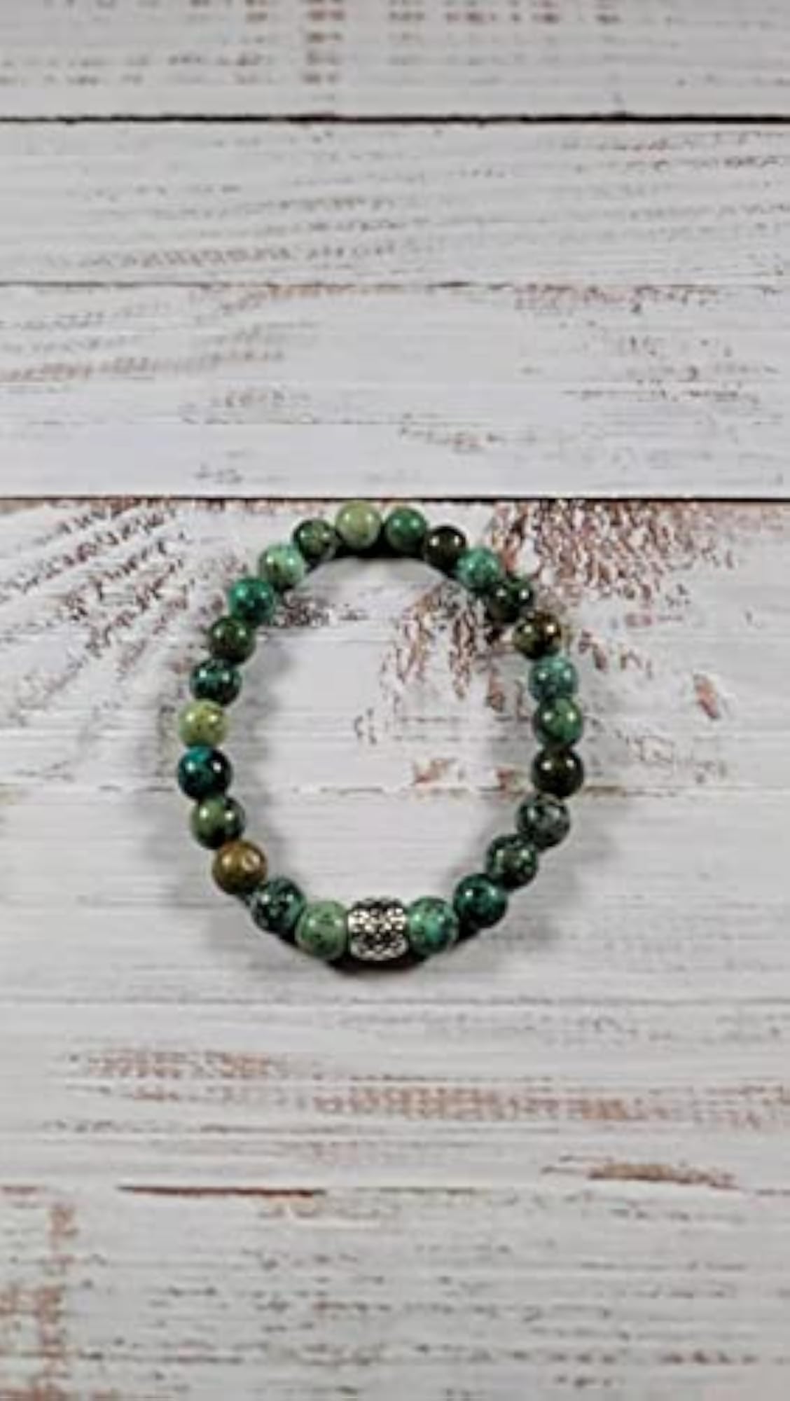 Unisex Natural African Turquoise Gemstone Stretch Bracelet