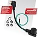 Certified Appliance Accessories 3-Prong to 4-Prong Dryer Plug Adapter, Convert 4 Prong Dryer Plug to 3 Prong Wall Outlet with Ground Wire 30A, 250V, 10AWG, 1.5-feet