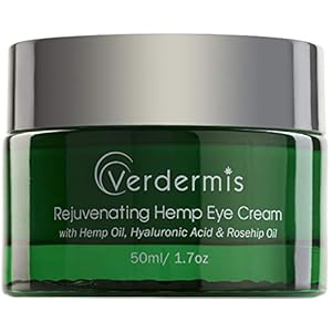 VERDERMIS Rejuvenating Hemp Eye Cream with Hemp Oil, Hyaluronic Acid, Rosehip Oil, and Vitamins. Formulated to Treat the Sensitive Skin around the Eyes.